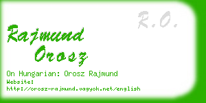 rajmund orosz business card